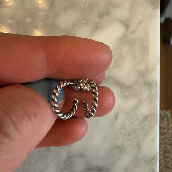 Tiffany&Co Silver Twisted Hoop Earrings - Picture 2 of 3